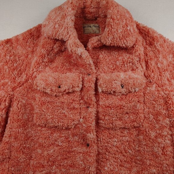We the Free Jacket Womens XSmall Teddy Swing Faux Fur Peachy Pink - Picture 6 of 14